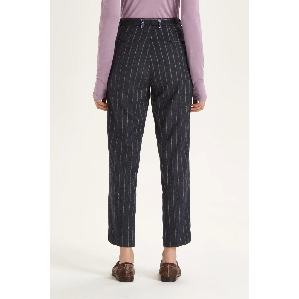 Maliparmi Gestreepte Broek Gray Dames