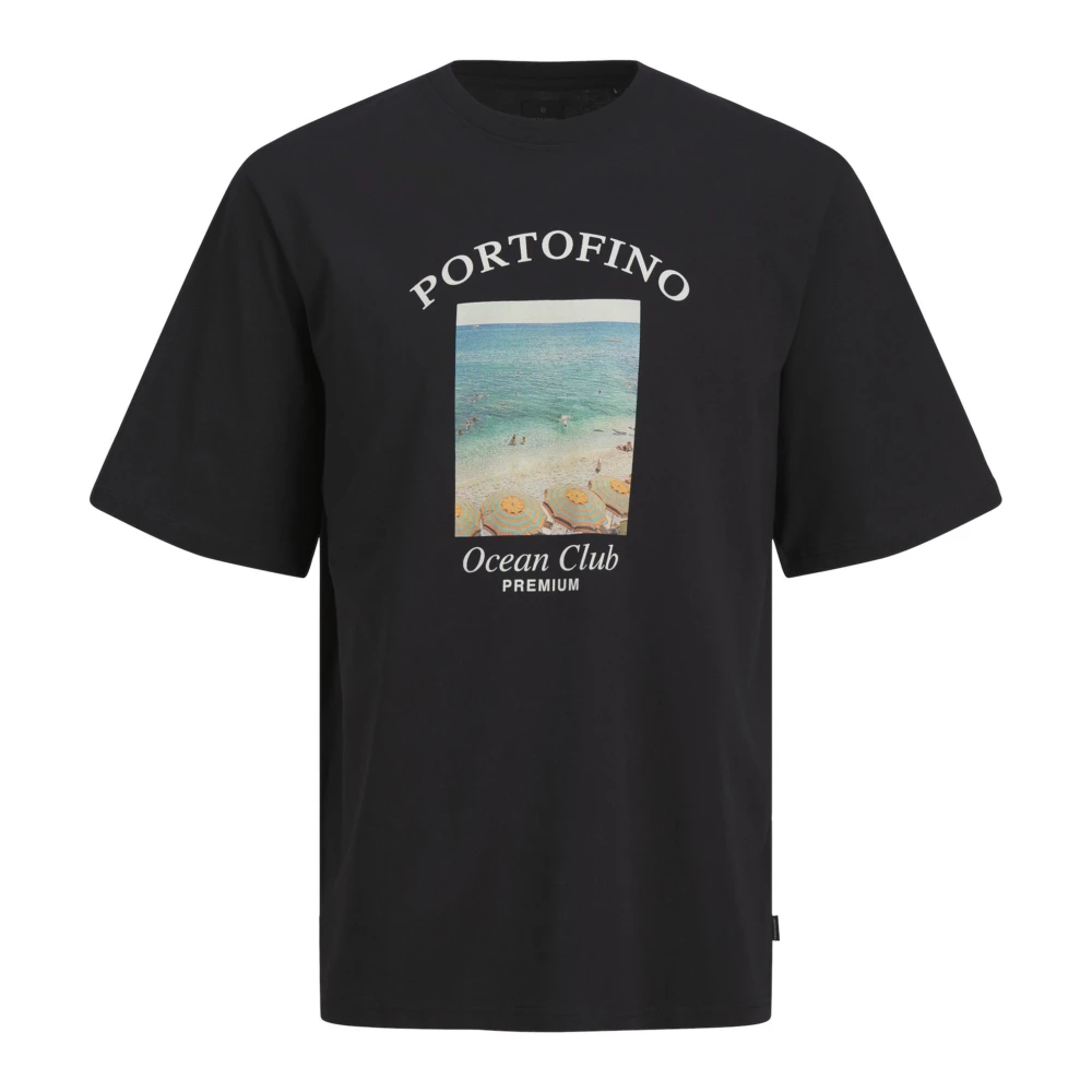 Jack & jones Ocean Club Foto Print T-shirt Black Heren