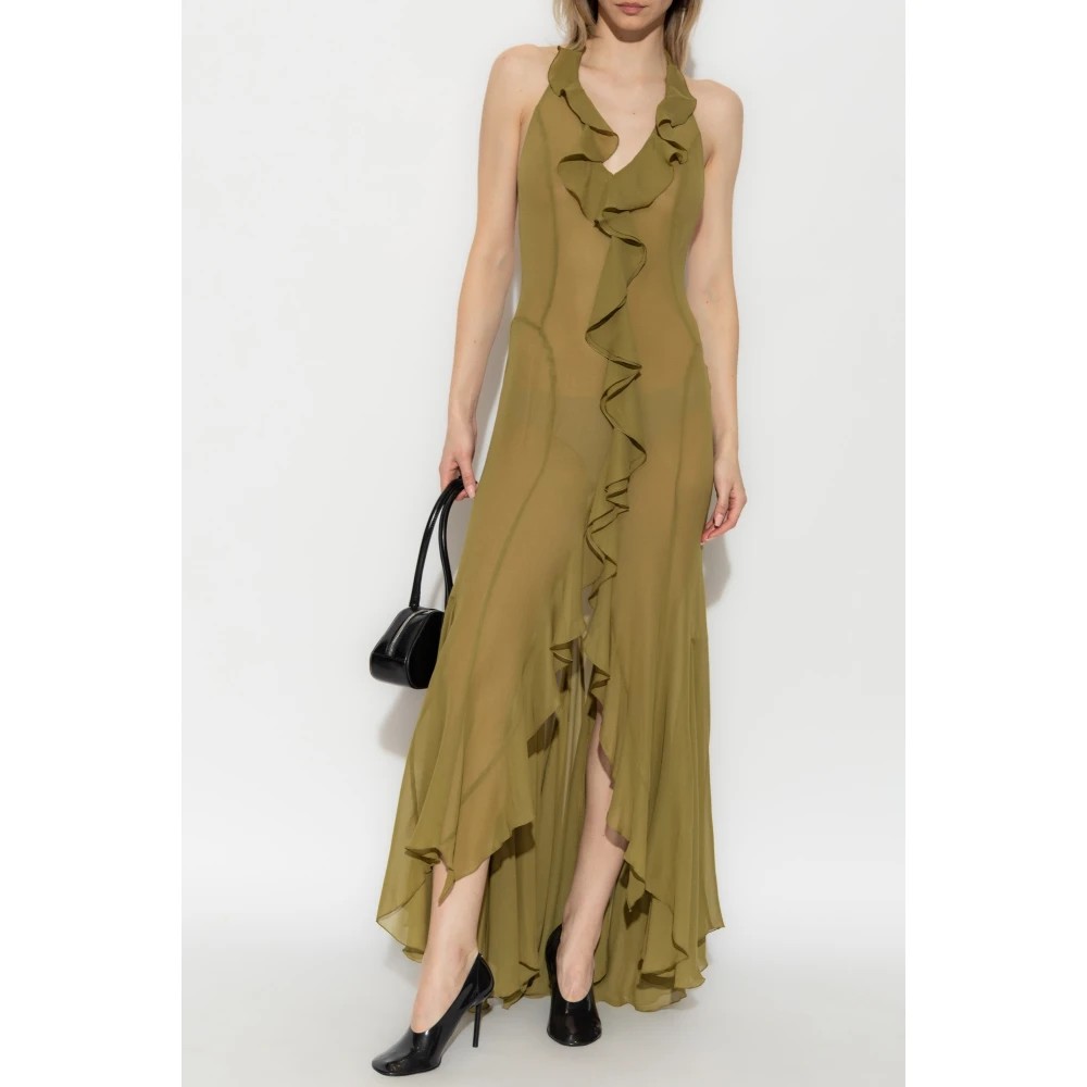 Misbhv Jurk met ruches Green Dames