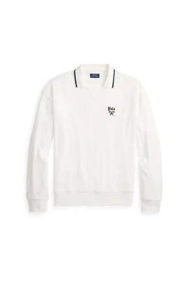 Sweatshirt med polokrage i frotté