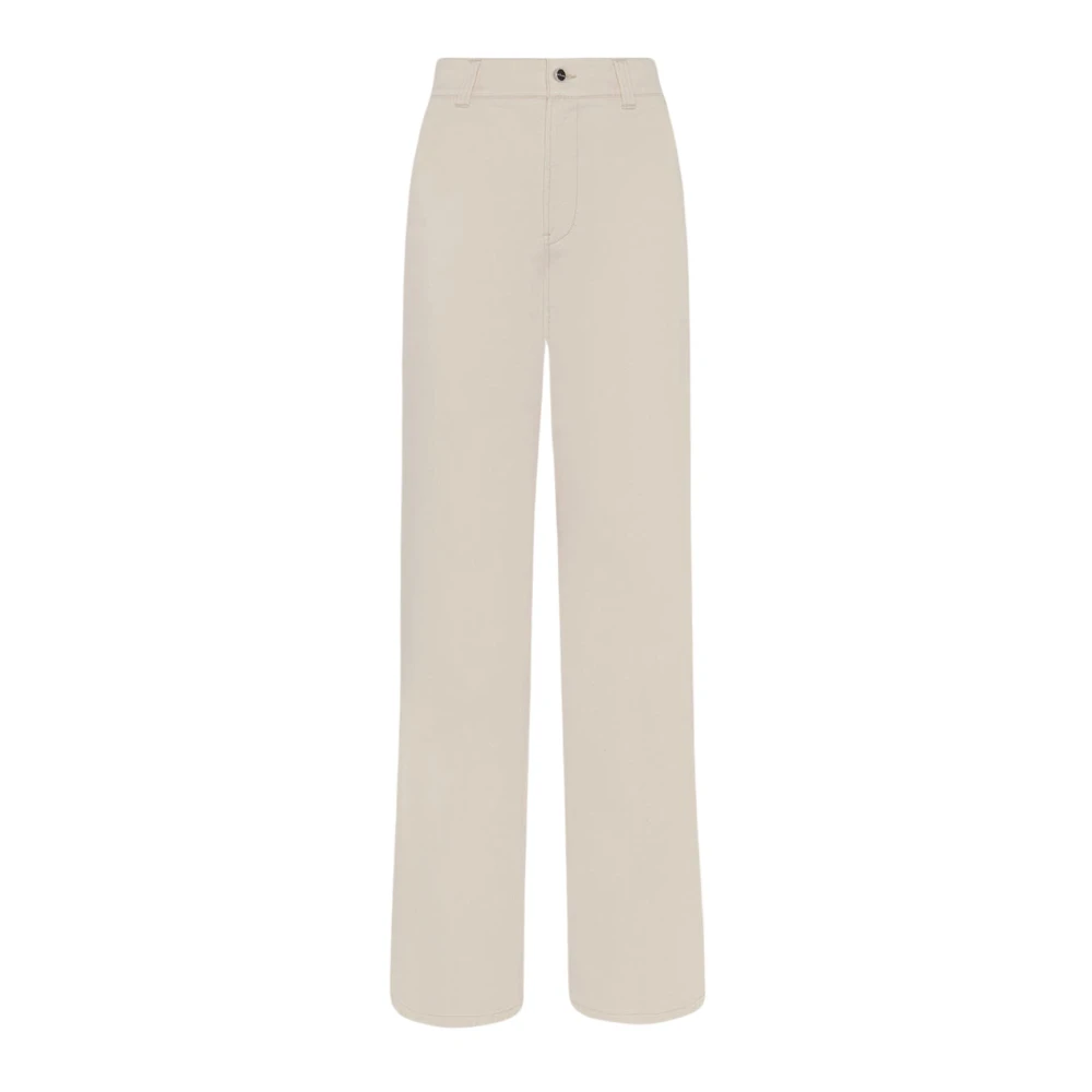 Kiton Op Maat Gemaakte Denim Jeans Beige Dames