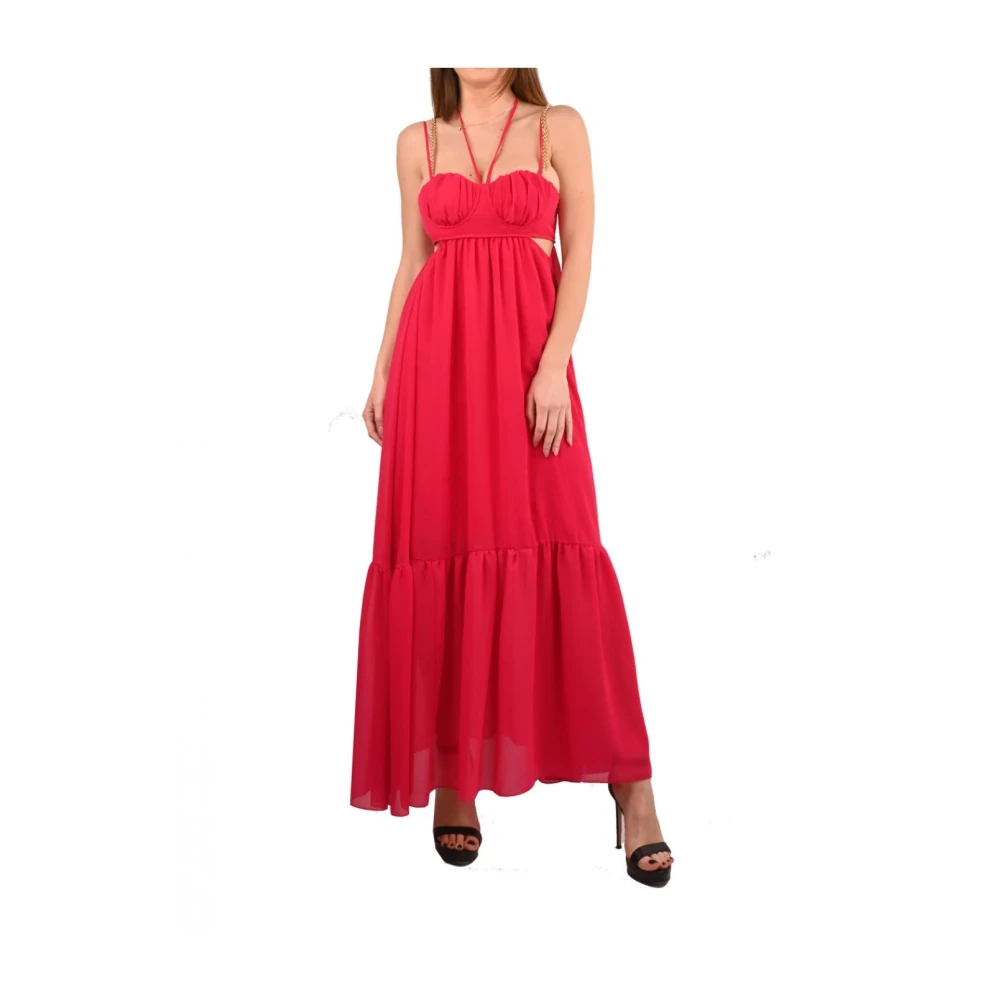 Simona Corsellini Elegante Polyester Jurk met Cut Out Pink Dames