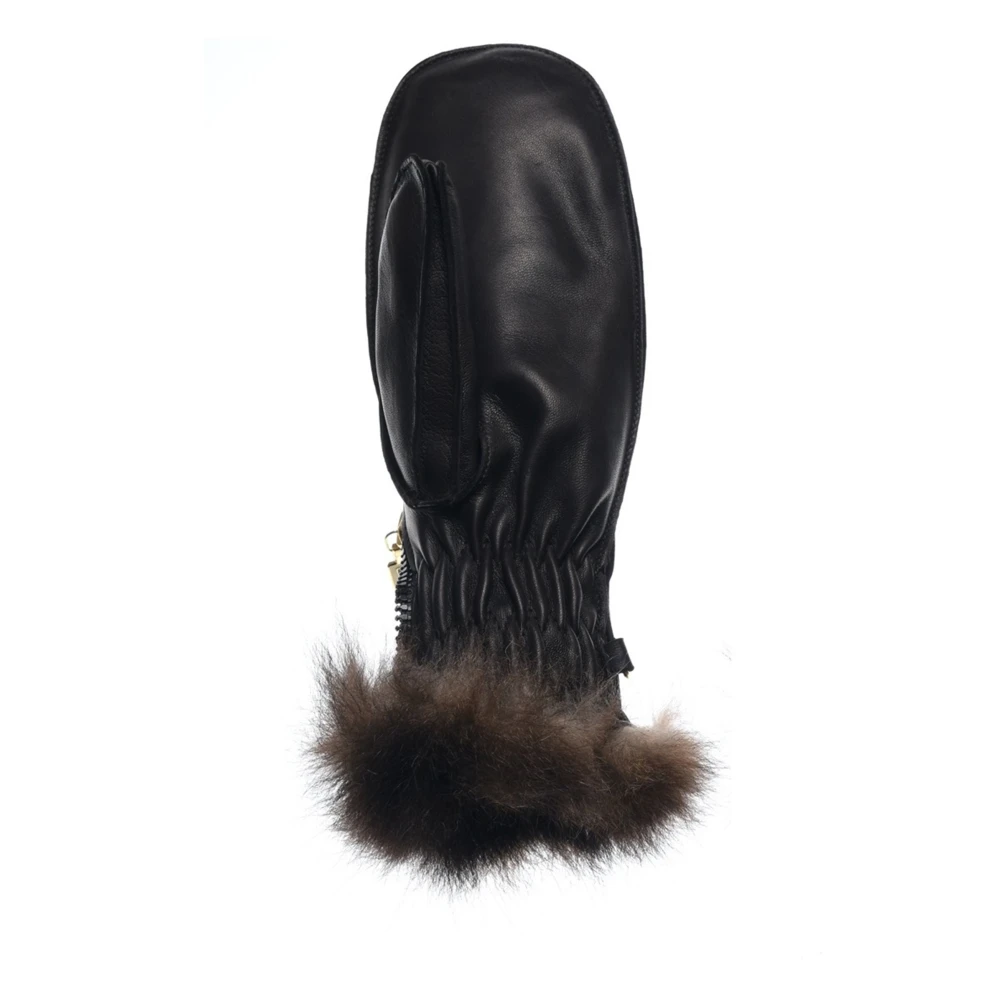 Restelli Guanti Waterafstotende leren handschoenen Black Dames