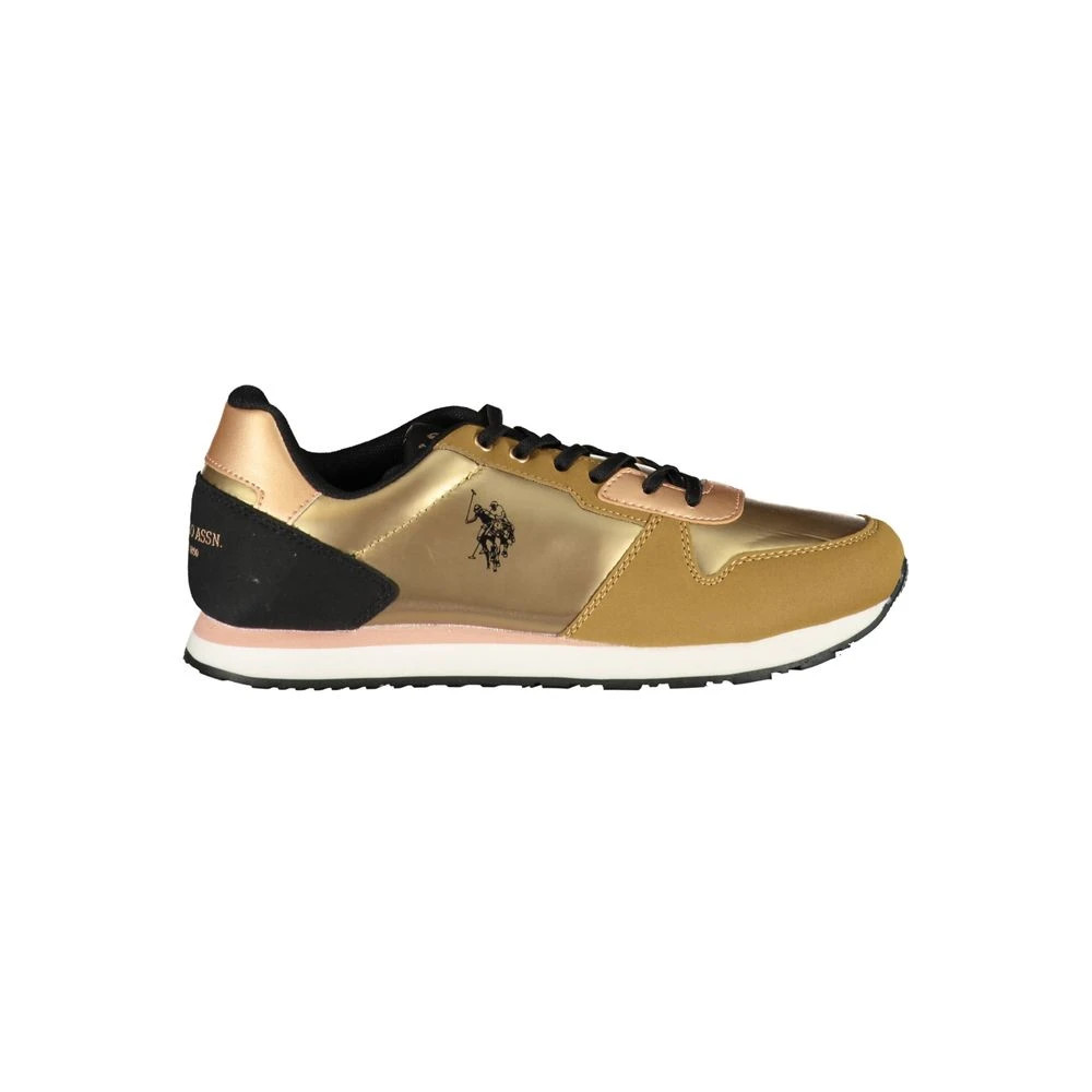 U.s. Polo Assn. Women's Yellow Sneakers, 2 Uk, Polyester Sneaker With Sports Details