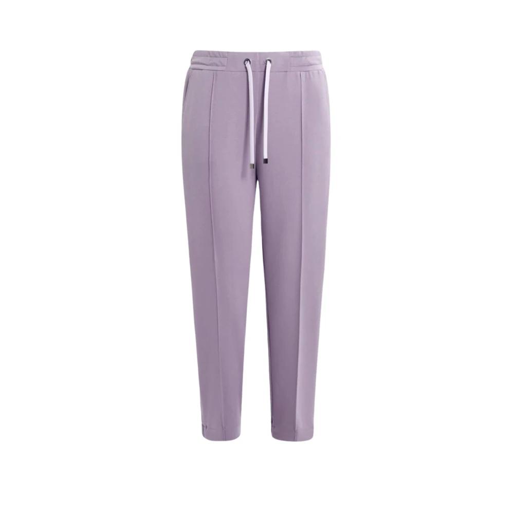 Marina Rinaldi Stijlvolle Jogger Broek met Satijnen Strepen Purple Dames