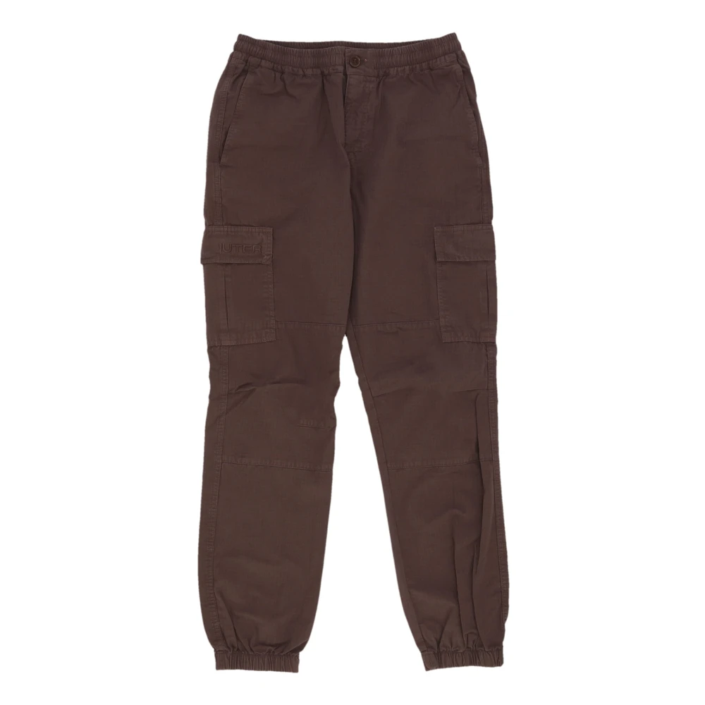 Iuter Uomo Marrone Pantaloni Jogger Cargo Ripstop
