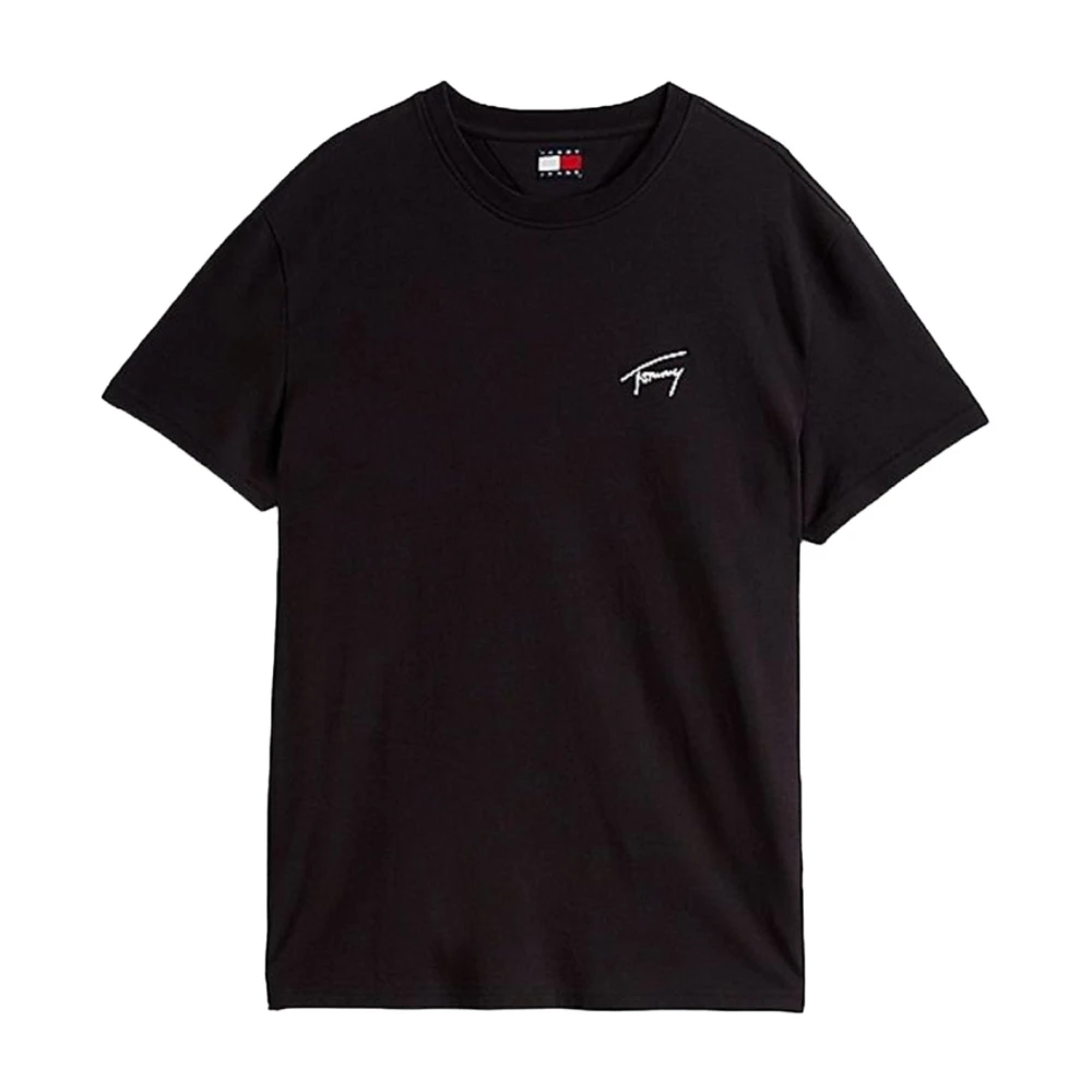 Tommy Jeans Zwart Logo Katoenen T-shirt Black Heren