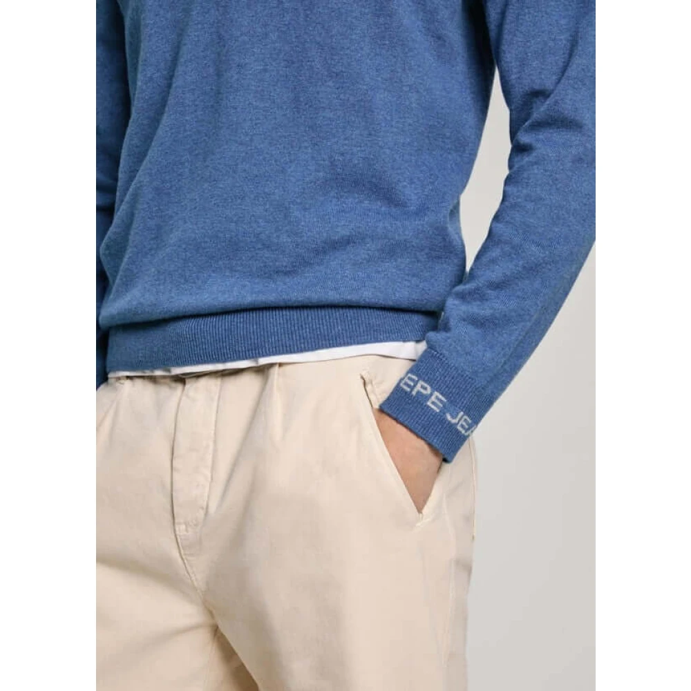 Pepe Jeans Regular Fit Katoen Wol Kasjmier Trui Blue Heren