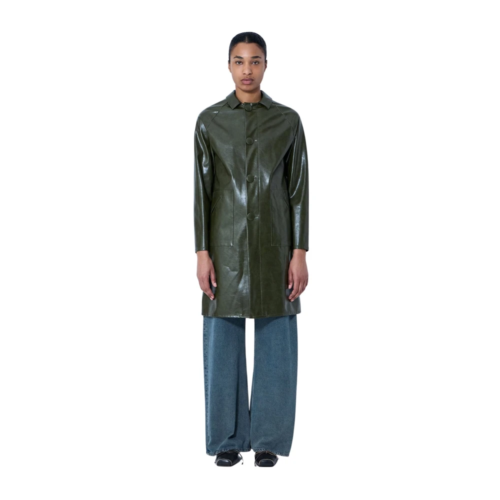 Mm6 Maison Margiela Mujer Verde Abrigos, Talla: S
