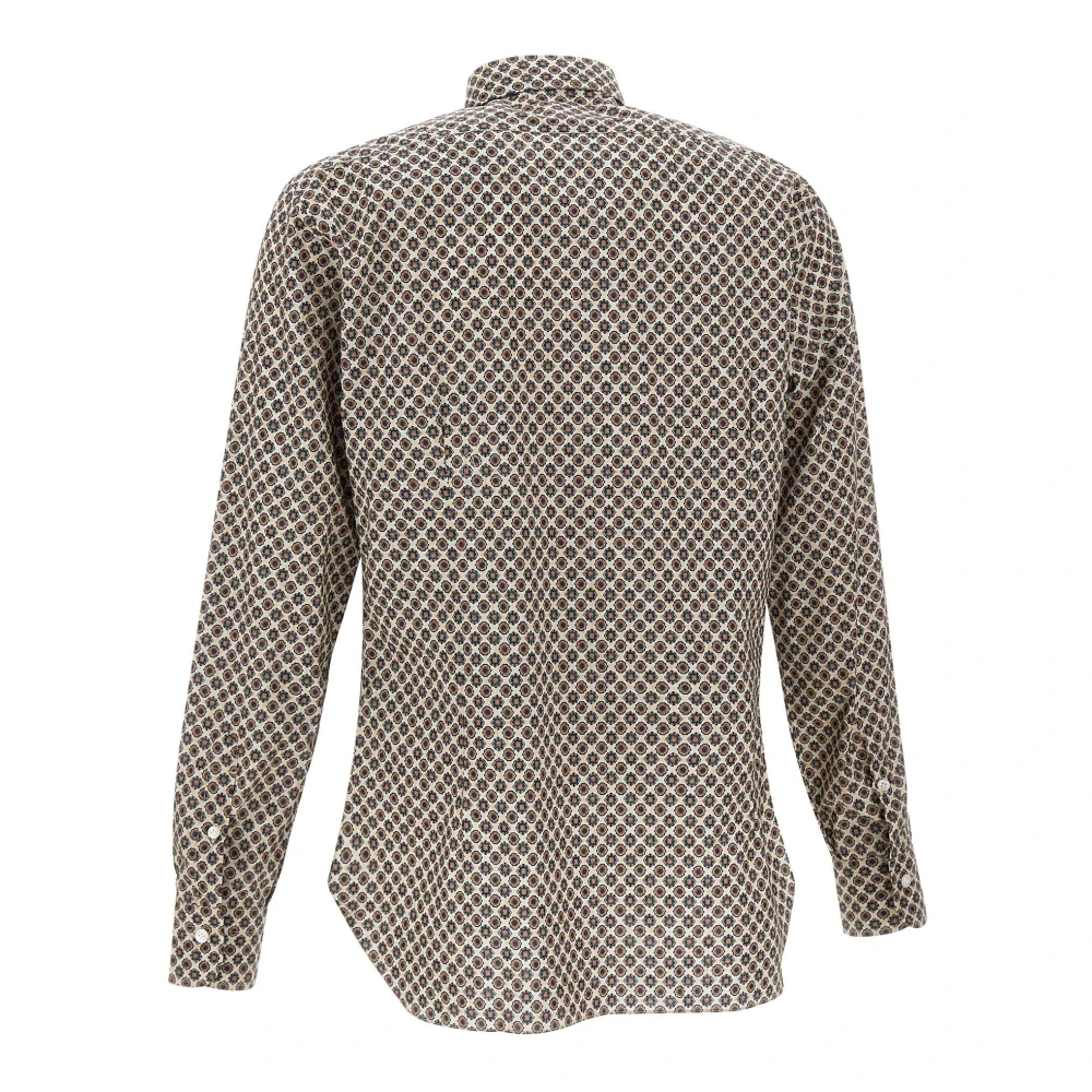 Barba Shirt met Geometrisch Patroon van Katoen Multicolor Heren