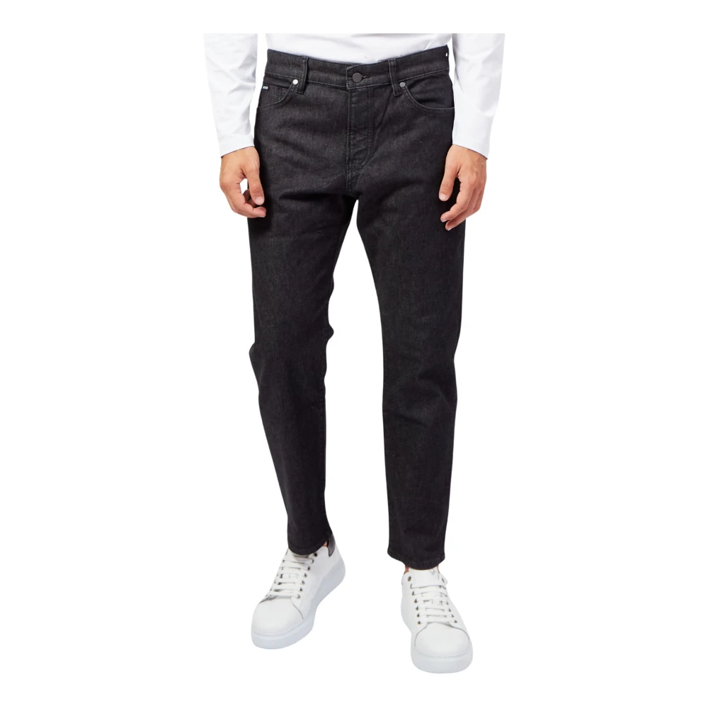 Hugo Boss Relaxed fit zwarte katoenen jeans Black Heren