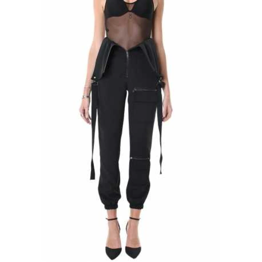 La Haine Inside Us Zwarte Cargo Salopette Stretch Tech Lw928 Black Dames