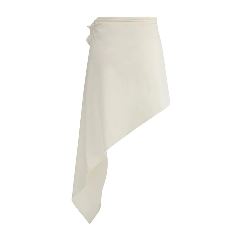 Magda Butrym Rozenapplicatie Asymmetrische Minirok Beige Dames
