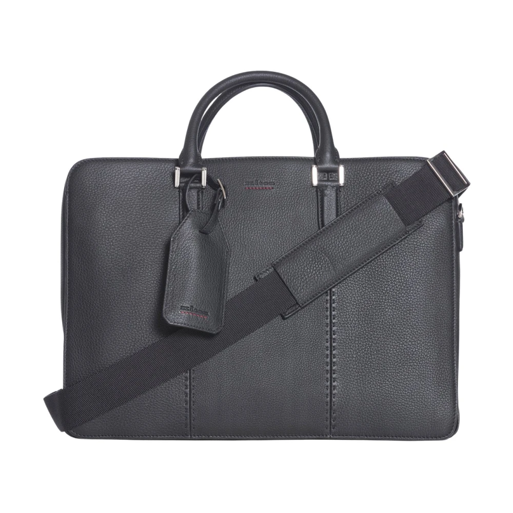 Kiton Overnachtingszak van hertenleer Black Heren