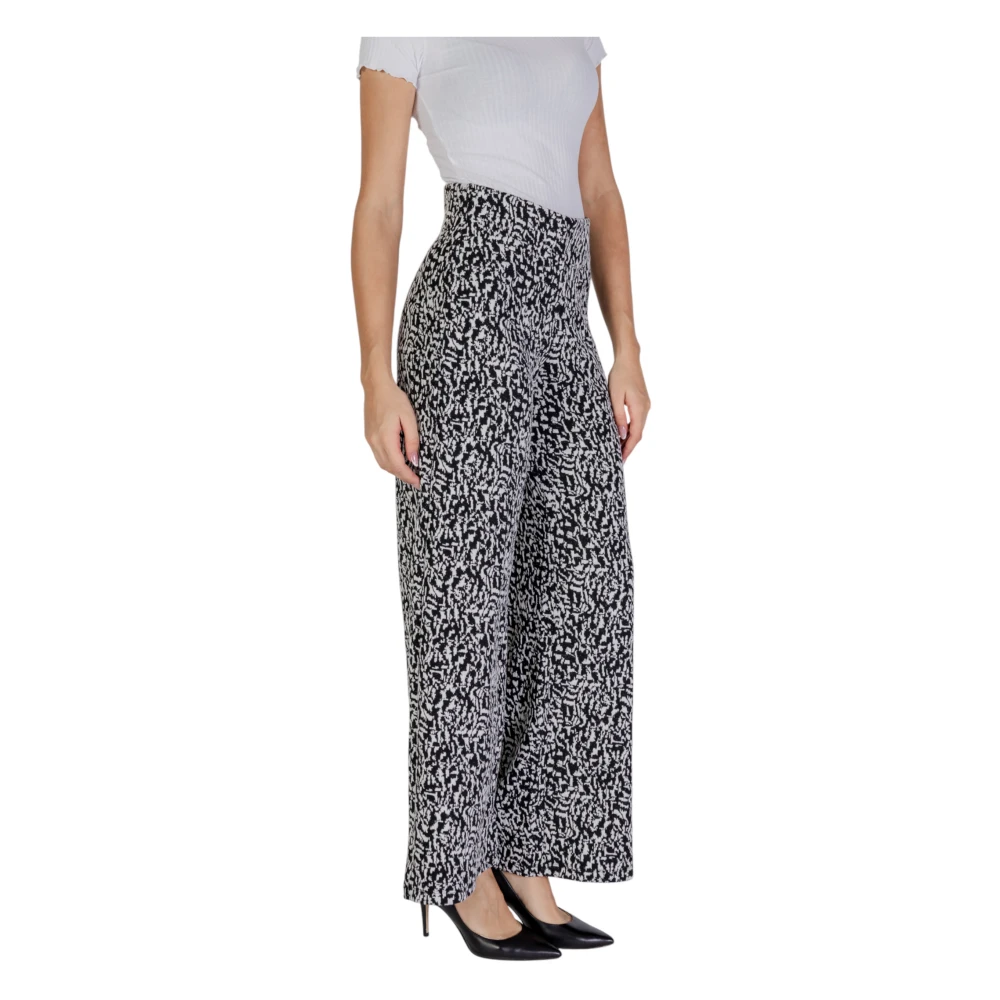 Ichi Zwarte High-Waisted Stretchbroek Herfst Winter Black Dames