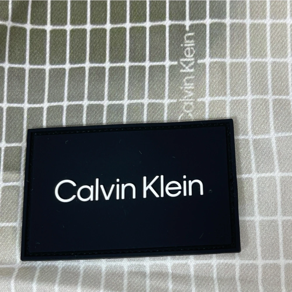 Calvin Klein Logo Camouflage Overshirt in Khaki Beige Multicolor Heren