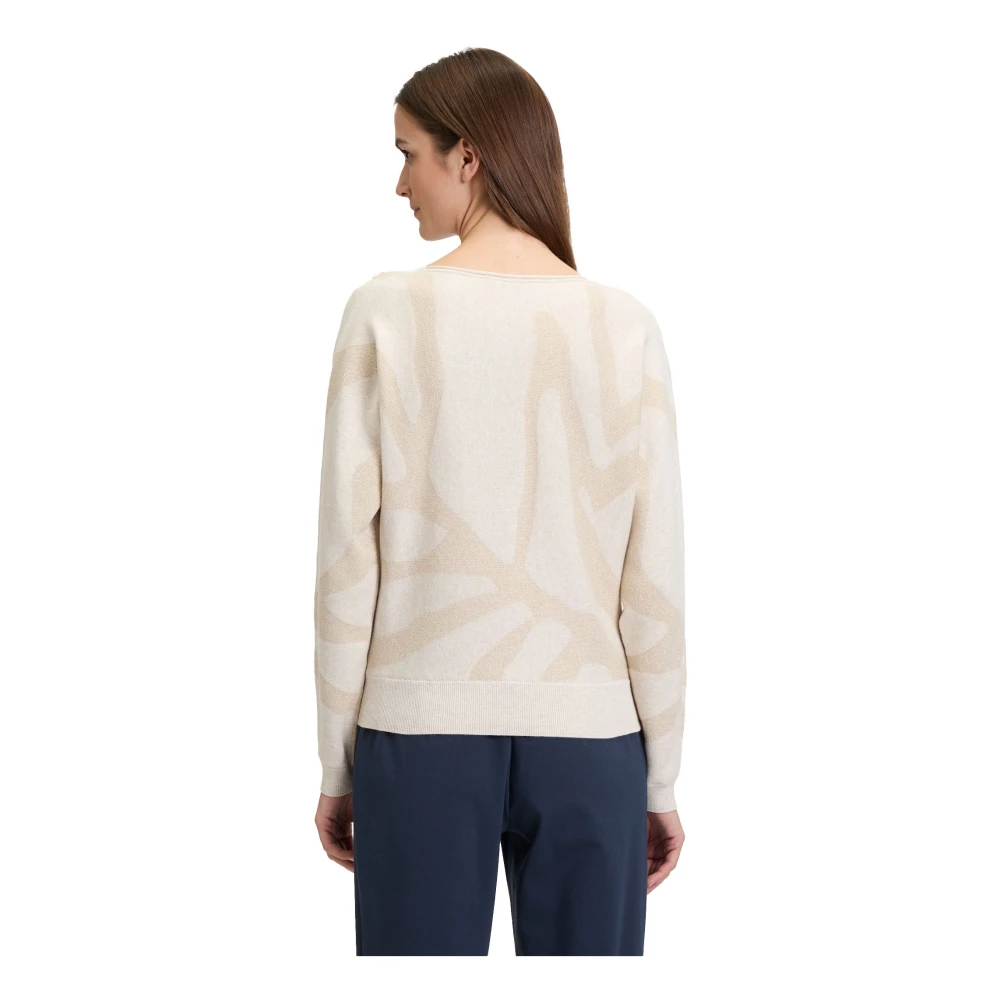 Betty & Co Gebreide trui met Lurex-draad Beige Dames