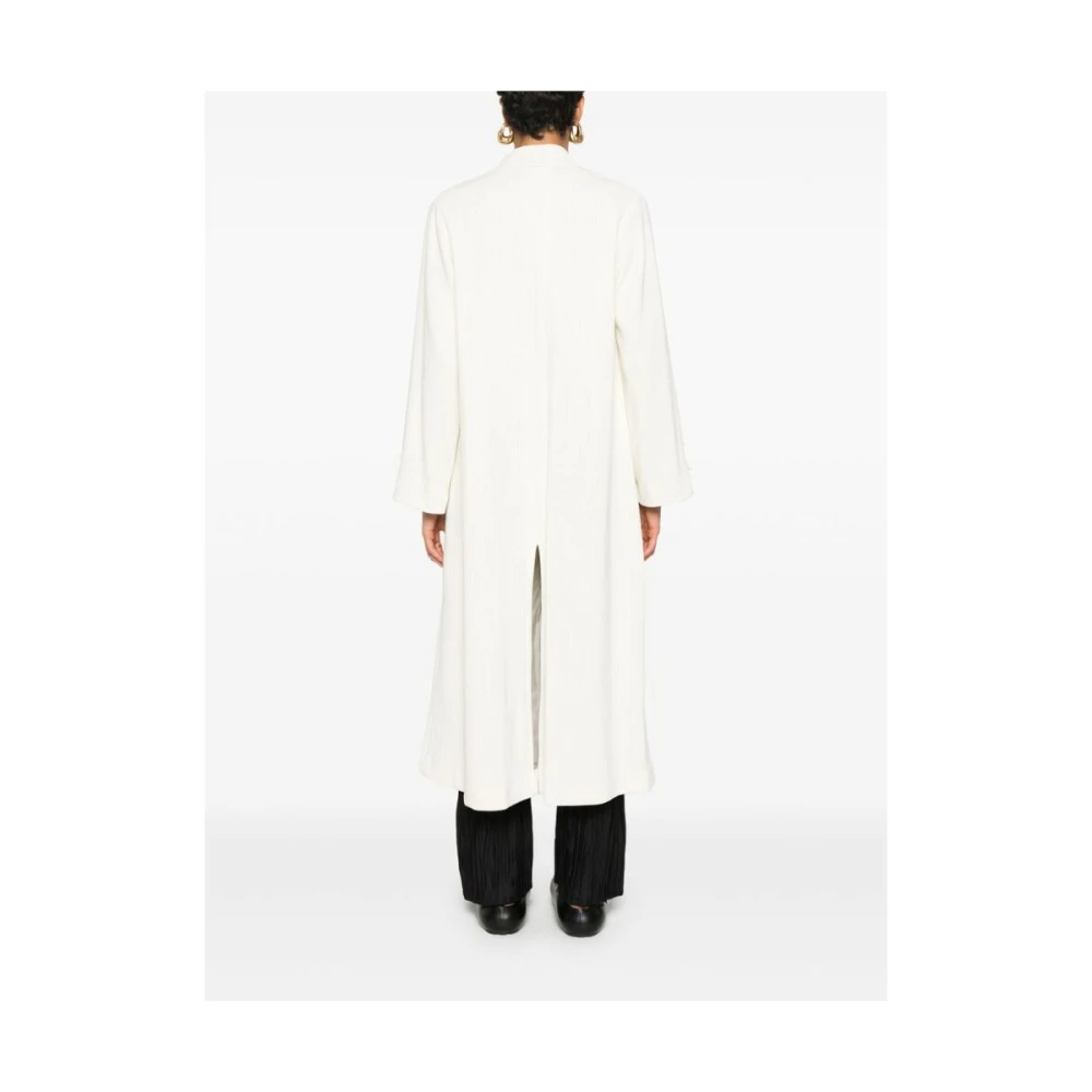Forte Ivoor Wit Corduroy V-Hals Jas White Dames
