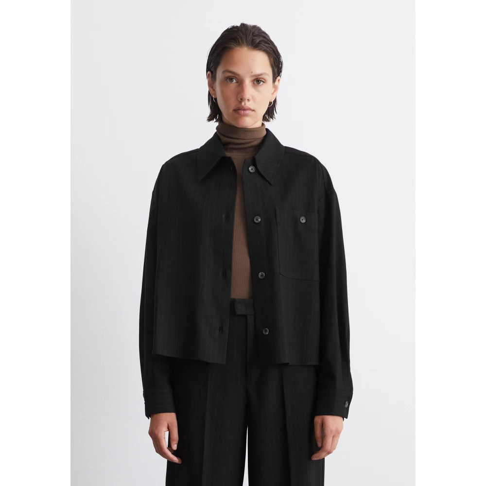 Marc O'Polo Relaxte gestreepte blouse Black Dames