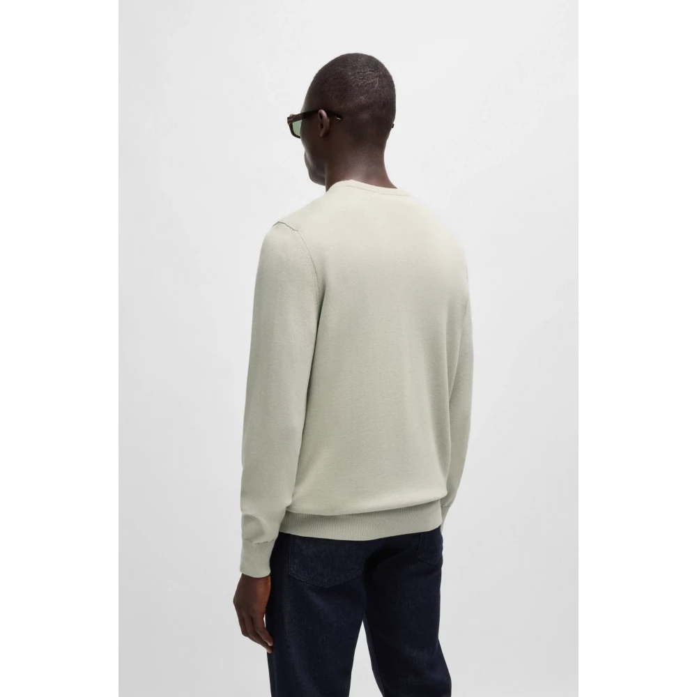 Hugo Boss Zachte Gebreide Trui met Logopatch Beige Heren