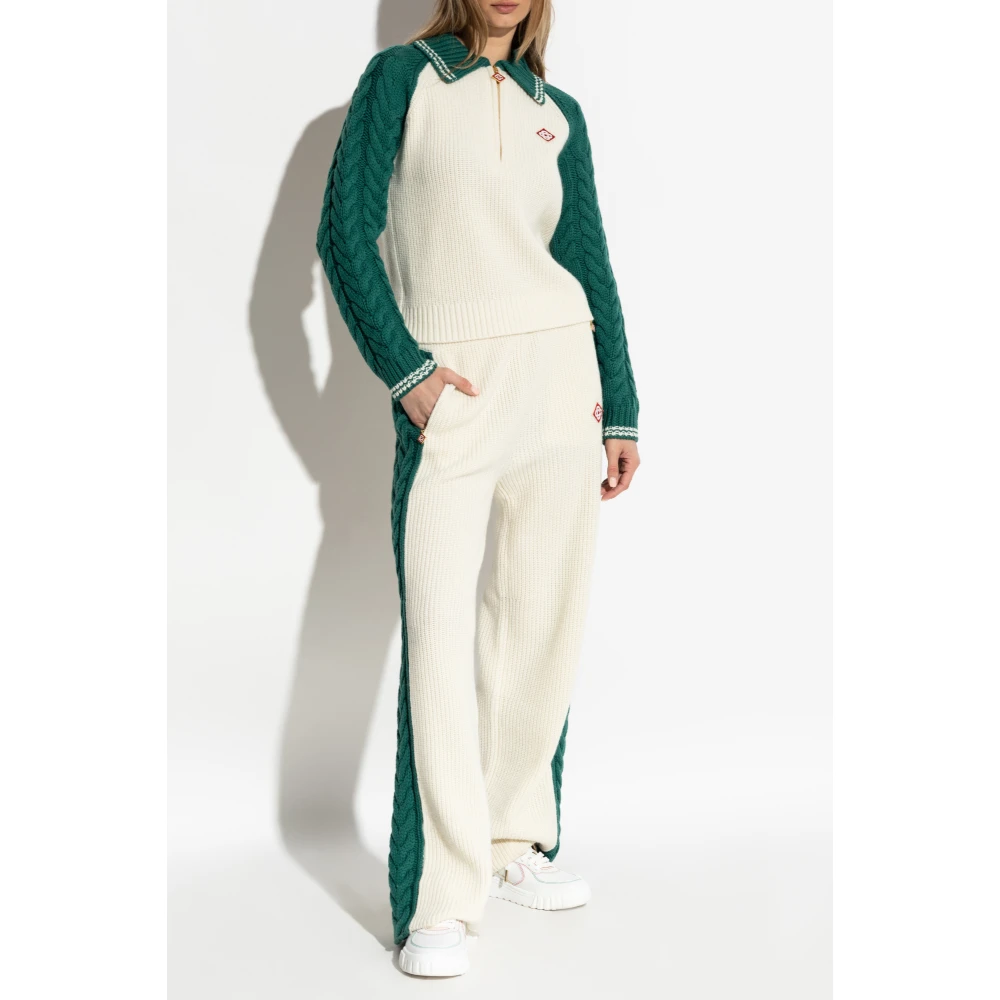 Casablanca Wollen trui met logo Beige Dames