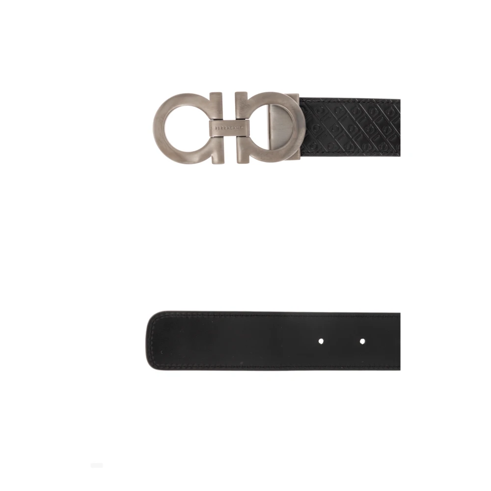Salvatore Ferragamo Omkeerbare riem Black Heren