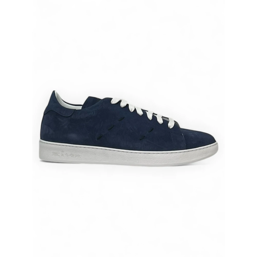 Kiton Kalfsleren Sneakers Heren Schoenen Blauw