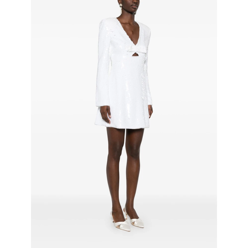 Self Portrait Witte Mini Jurk met Cut Out Detail White Dames