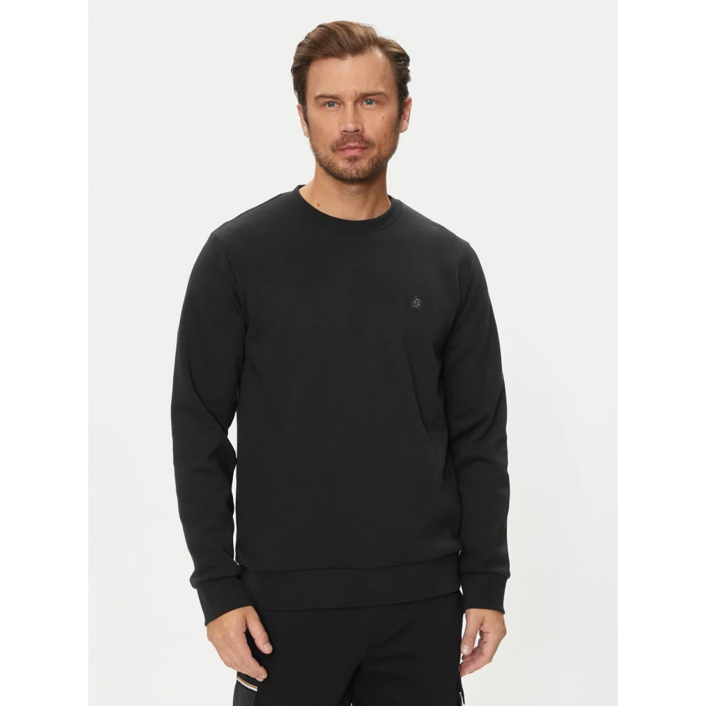 Boss Metalen Logo Crewneck Sweatshirt C Sharpe Black Heren