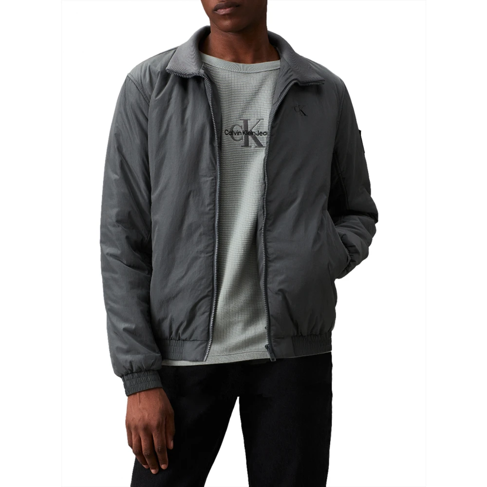 Calvin Klein Grijze Gewatteerde Harrington Jassen Gray Heren