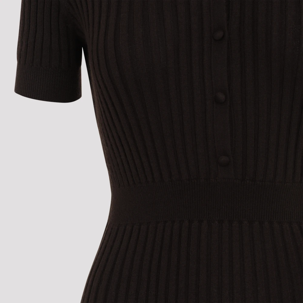 Gabriela Hearst Bruine Zijde Kasjmier Jurk Aw24 Brown Dames