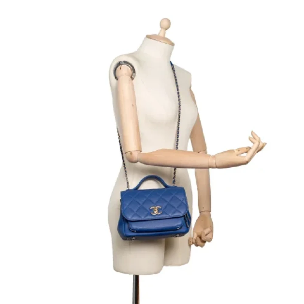 Chanel Vintage Pre-owned Leather handbags Blue Dames
