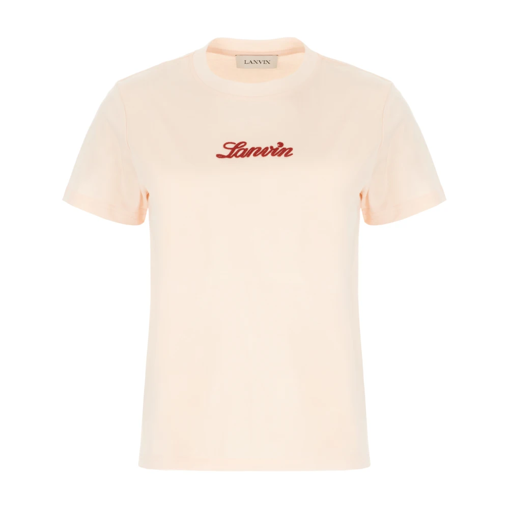 Lanvin Avslappnad Bomull T-shirt för Män Pink, Dam