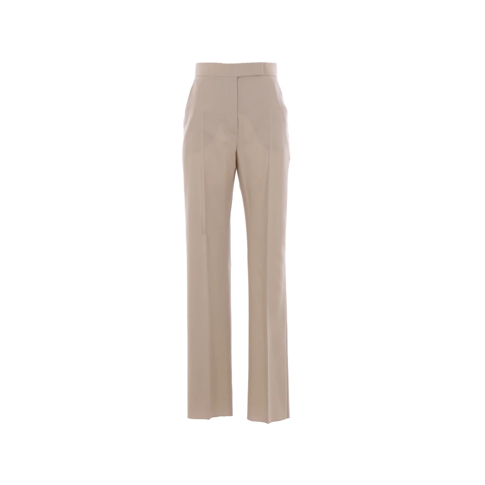 Max Mara Beige Mohair en Zijden Broek Beige Dames