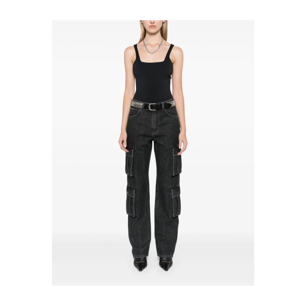 Dolce & Gabbana Zwarte Denim Cargo Jeans Black Dames
