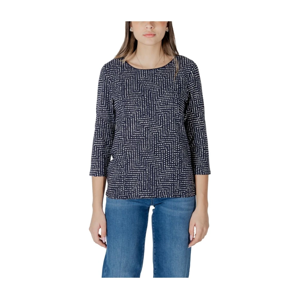 Street One Women's Blue Viscose Long-Sleeved T-Shirt