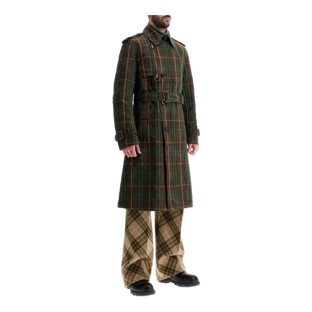 Burberry Vintage Double-Breasted Trenchcoat in Canvas Green Dames