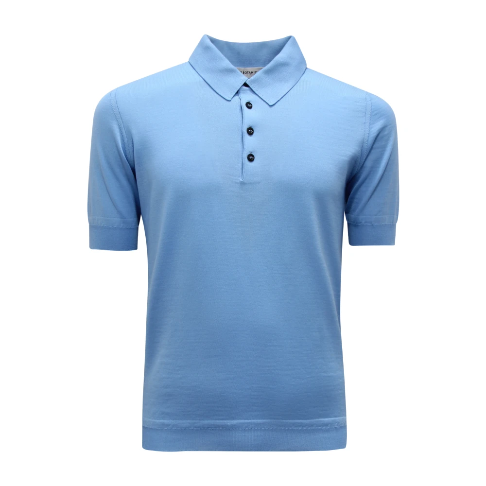 Goes Botanical Blue Polo Shirts, Male, S, Italian Wool Jacket Sky