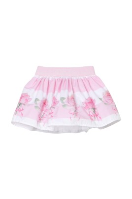 pink-rose-print-casual-skirt