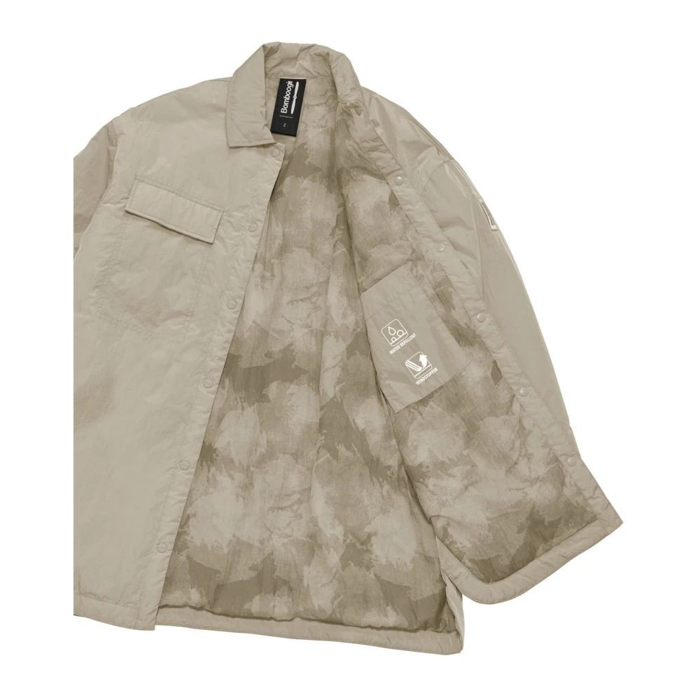 BomBoogie Regenbestendige Oversize Nylon Overshirt Gray Dames