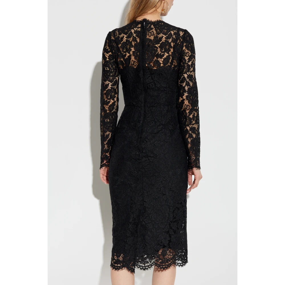 Dolce & Gabbana Kanten jurk Black Dames