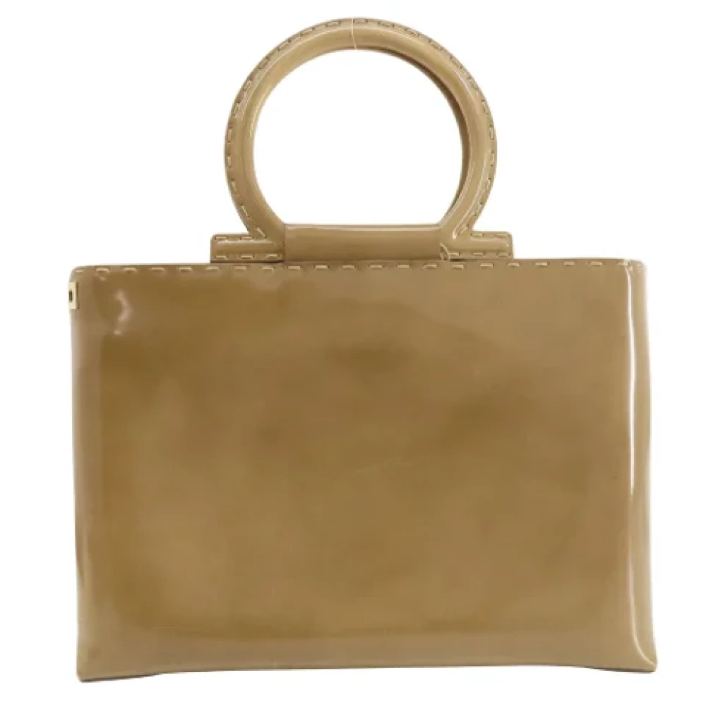 Salvatore Ferragamo Pre-owned Leather handbags Beige Dames