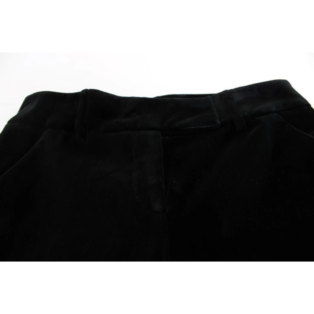 Ermanno Scervino Zwarte Wijde Pijp Zijden Broek Black Dames