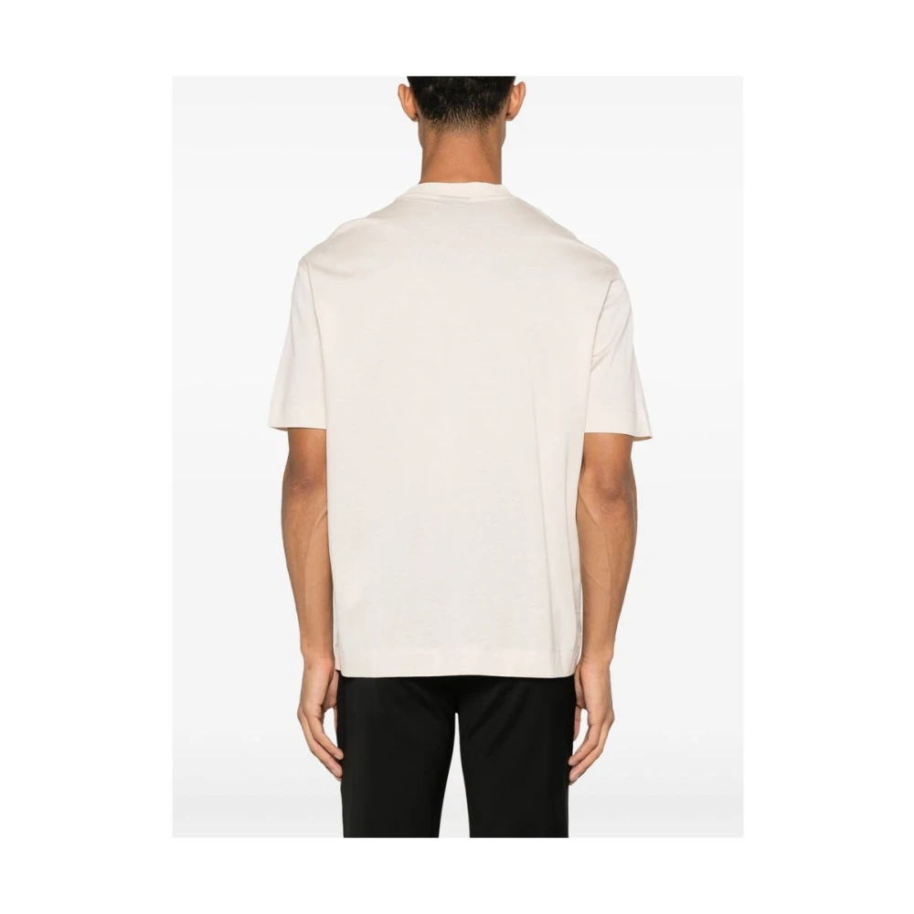 Emporio Armani Ecru Crew Neck Short Sleeves T-shirt White Heren