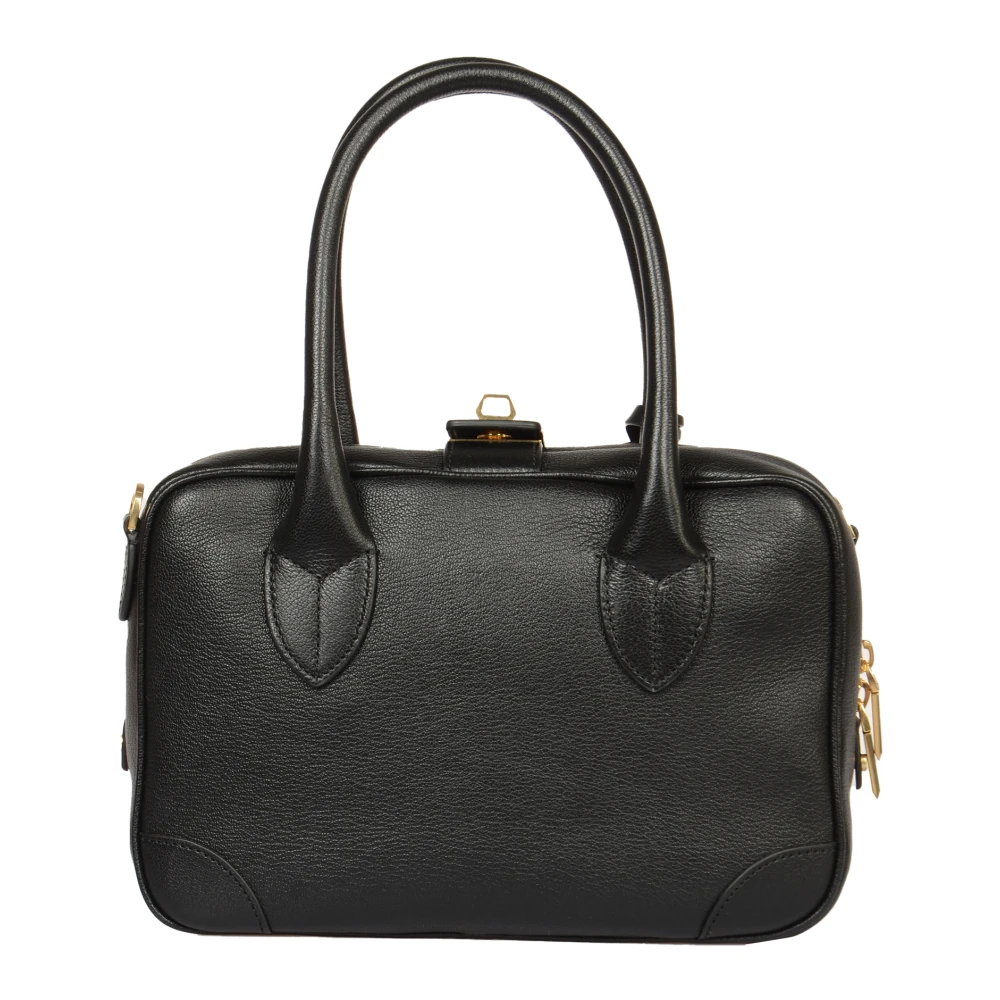 Golden Goose Zwarte Geitenleren Vita Tas Black Dames