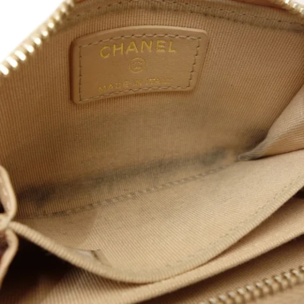 Chanel Vintage Pre-owned Leather wallets Beige Dames