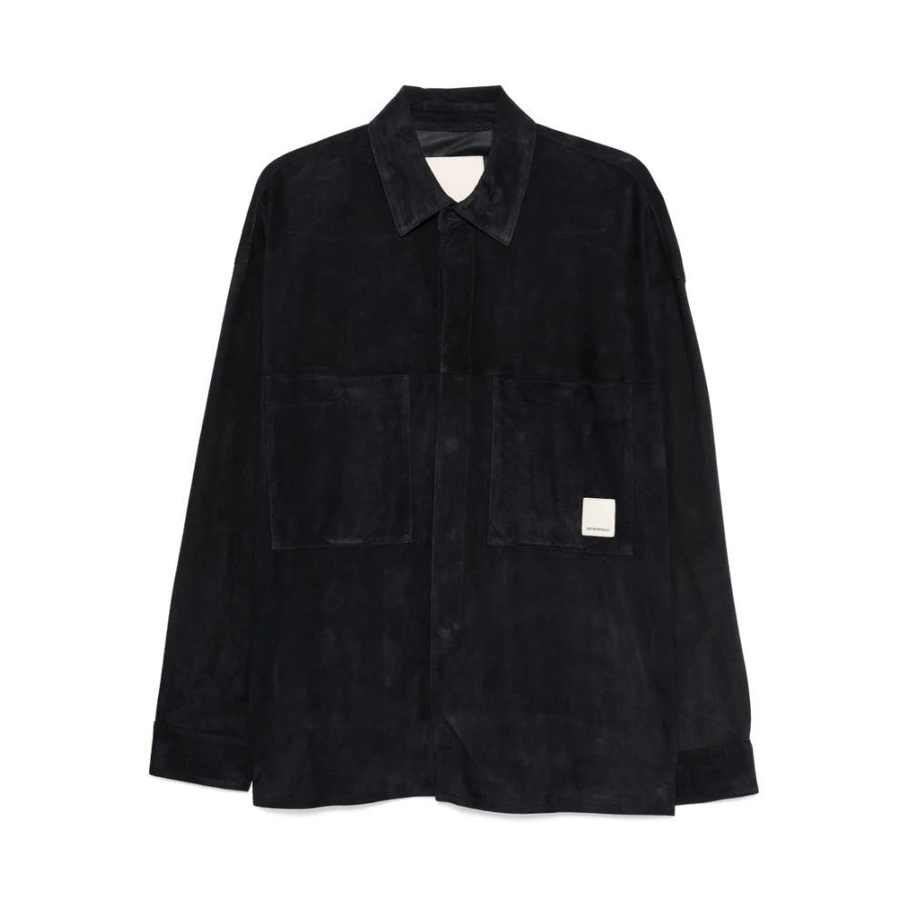 Emporio Armani Midnight Blue Overhemd met Drukknopen Blue Heren