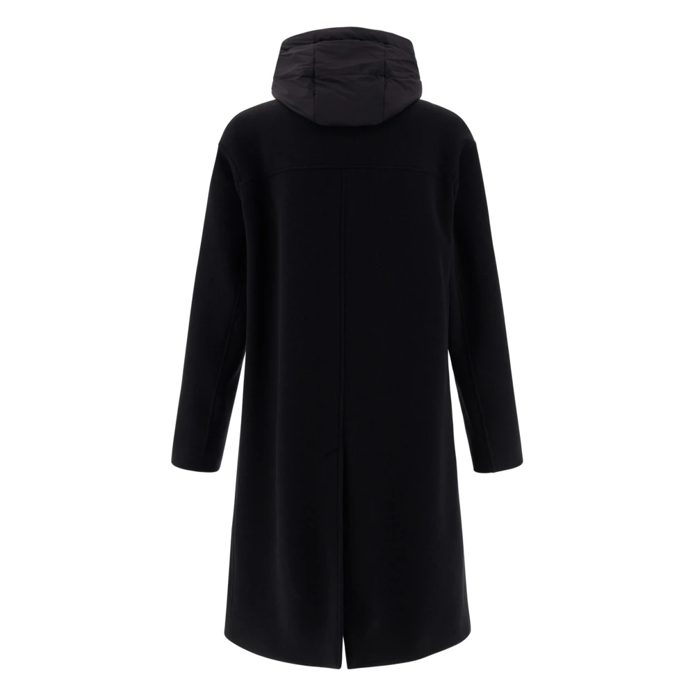 Herno Zwarte jas met afneembare borstharnas Black Heren
