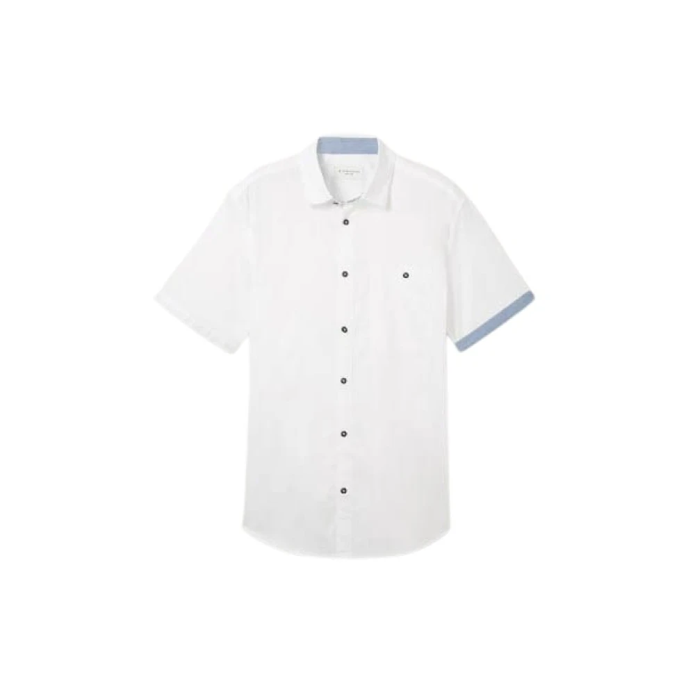 Tom Tailor Gewassen Oxford Overhemd Wit White Heren