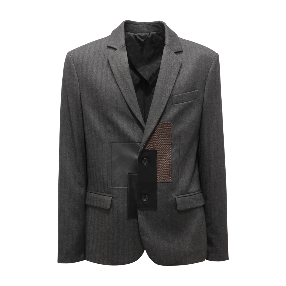 Imperial Men's Gray Blazers, L, Giacca Herringbone Jacket